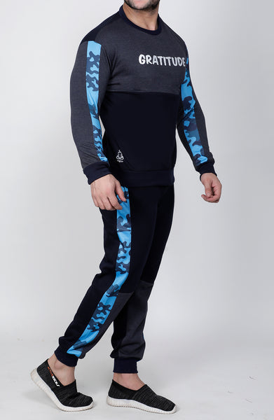 Navy & Cobalt Crew-Neck Tracksuit