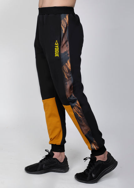 Black & Mustard Crew-Neck Tracksuit