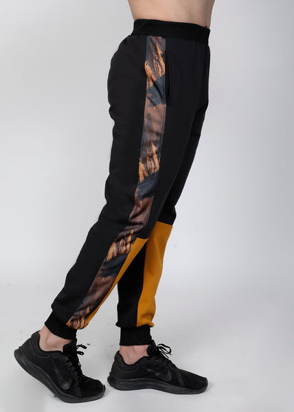 Black & Mustard Thermal Joggers