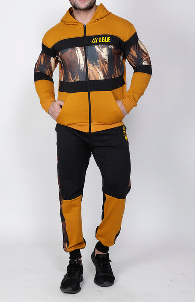 Black & Mustard Thermal Tracksuit