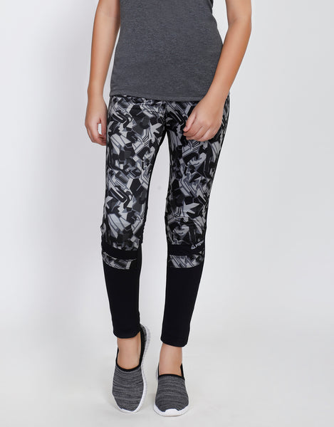 Black Grey Abstract Tights