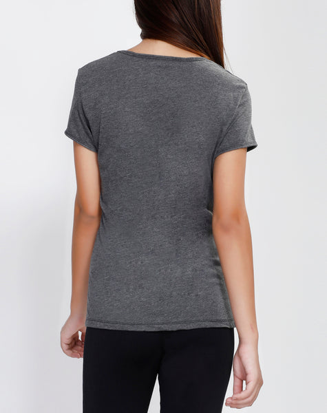 Graphite Grey Round-neck Cotton T-Shirt