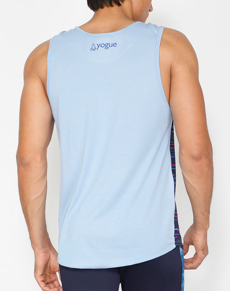 Blue Glitch Cotton Tank