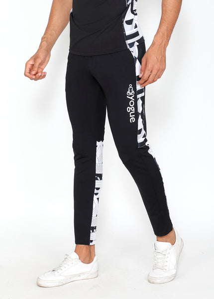 Post-Modern B&W Slim-Fit Trackpants