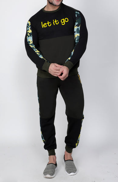 Olive Marine Crew-Neck Tracksuit