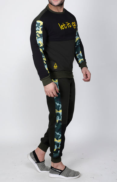 Olive Marine Crew-Neck Tracksuit