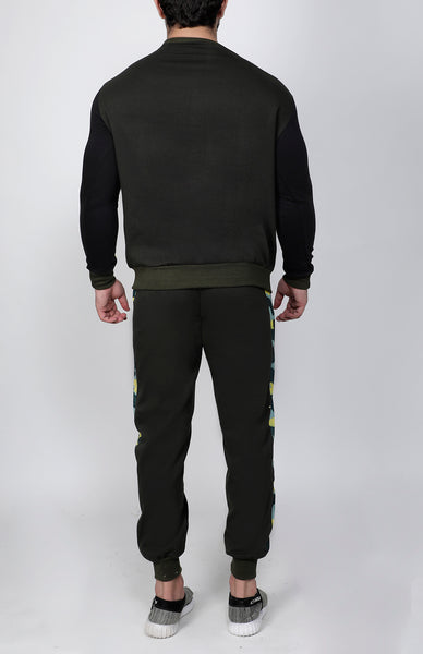 Olive Marine Crew-Neck Tracksuit