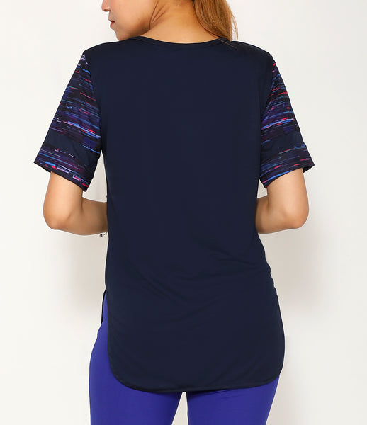 Blue Glitch Long T-Shirt