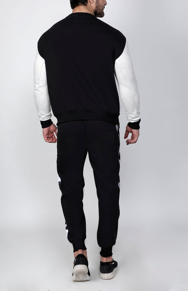 Black & White Crew-Neck Tracksuit