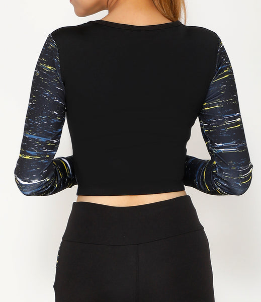 Atlantic Black Cutout Full Sleeve Top