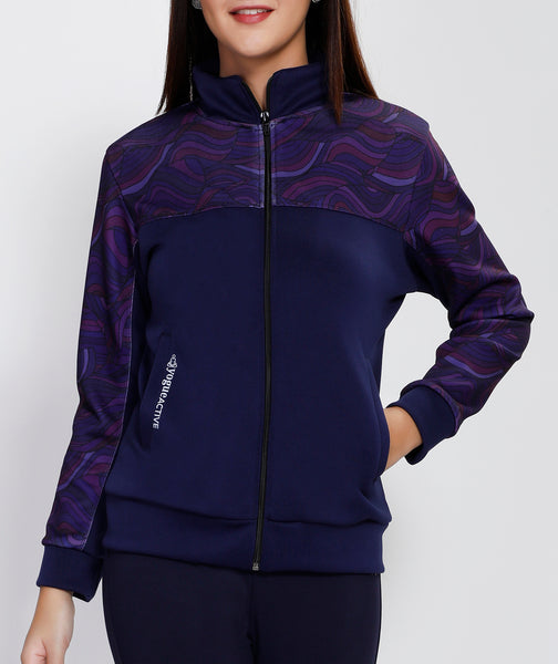 Blue Purple Waves Slim Fit Jacket