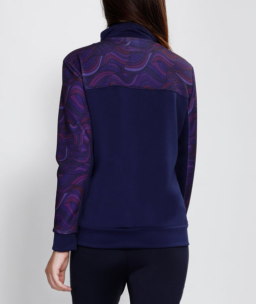 Blue Purple Waves Slim Fit Jacket