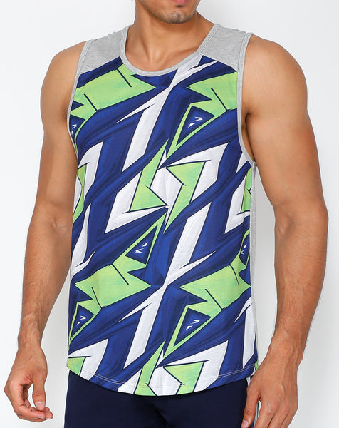 Sharp Blue Cotton Tank