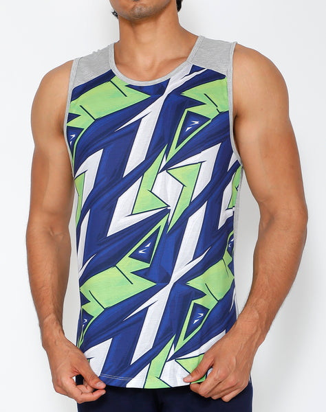 Sharp Blue Cotton Tank