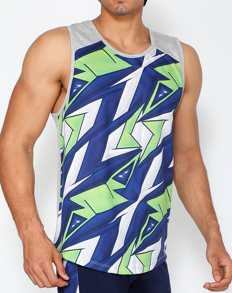 Sharp Blue Cotton Tank