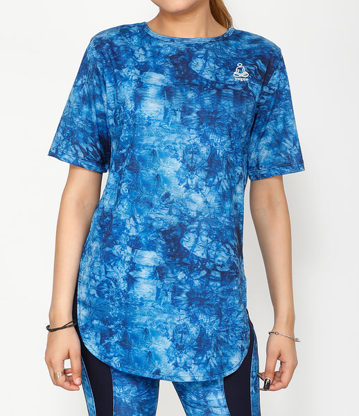 Copper Blue Cotton Longline T-shirt