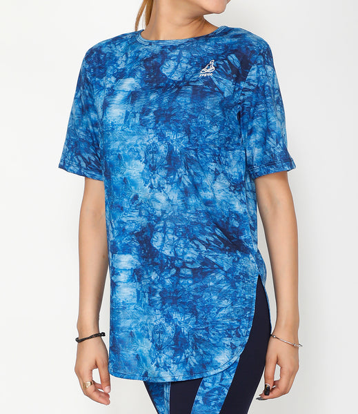 Copper Blue Cotton Longline T-shirt