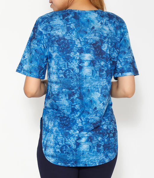 Copper Blue Cotton Longline T-shirt
