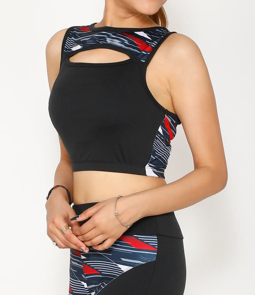 Velocity Grey Cutout Crop Top