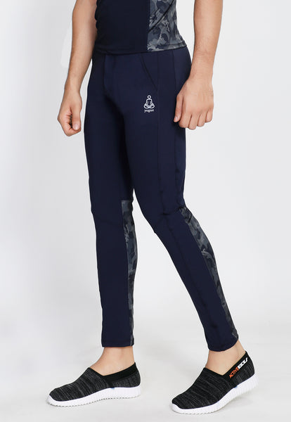 Navy Camo Men's Running Tights