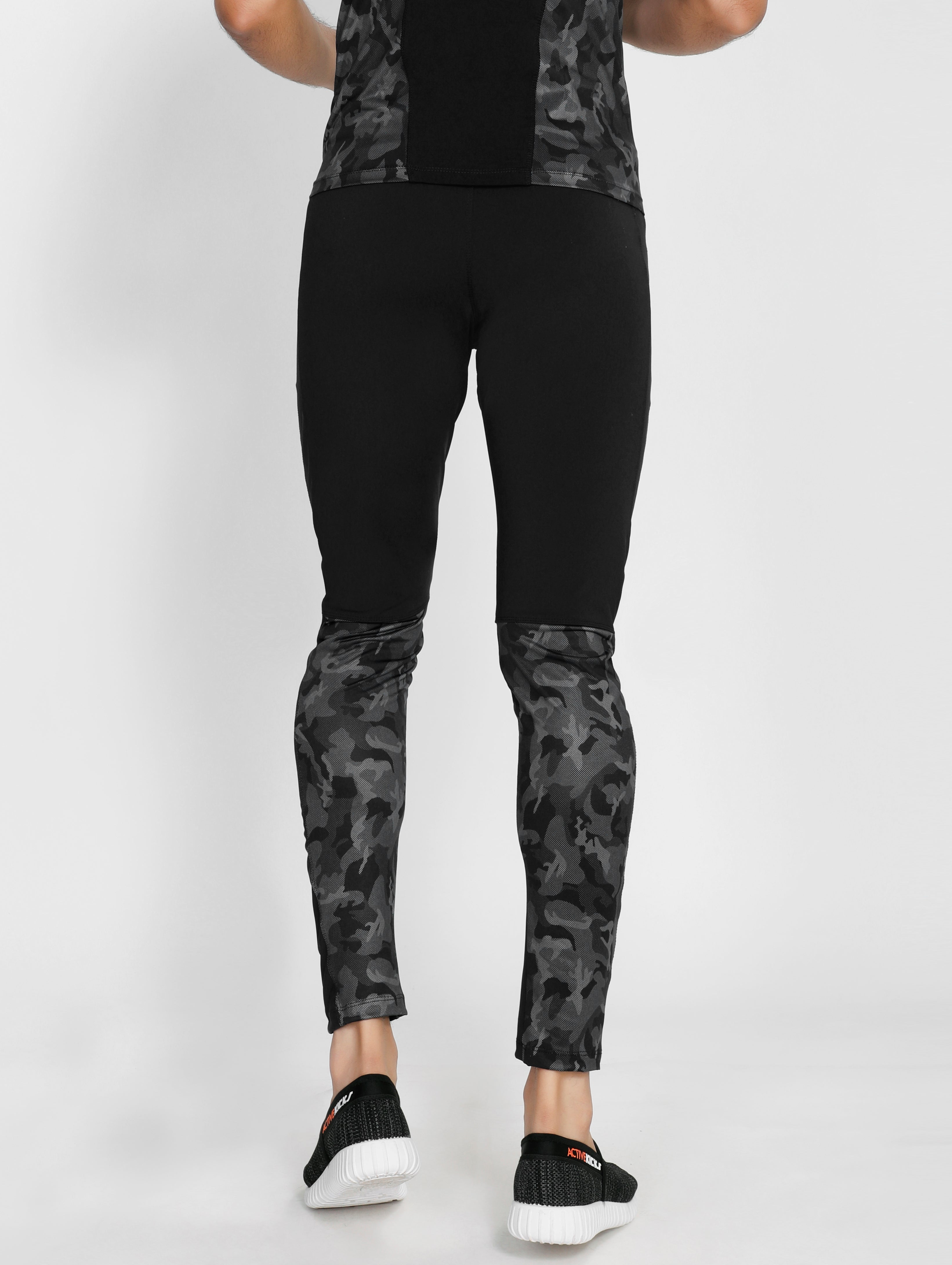 Black Camo Men's Running Tights