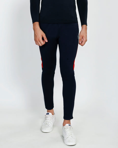 Navy Red Men's Running Tights