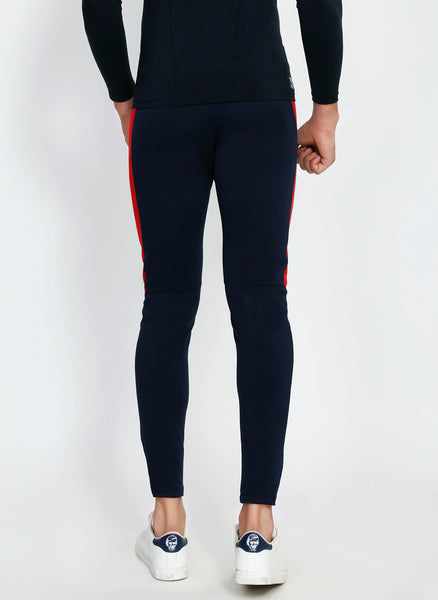 Navy Red Men's Running Tights