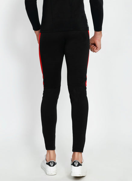 Black Red Men's Running Tights