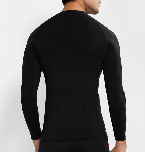 Black Half Zipper Full Sleeve Compression