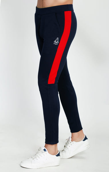 Navy Red Men's Running Tights