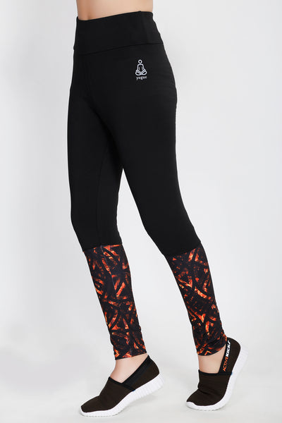 Black Orange 2Tone Tights