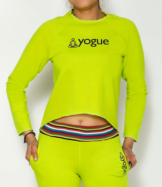 Neon Green Asymmetric Full Sleeve Top