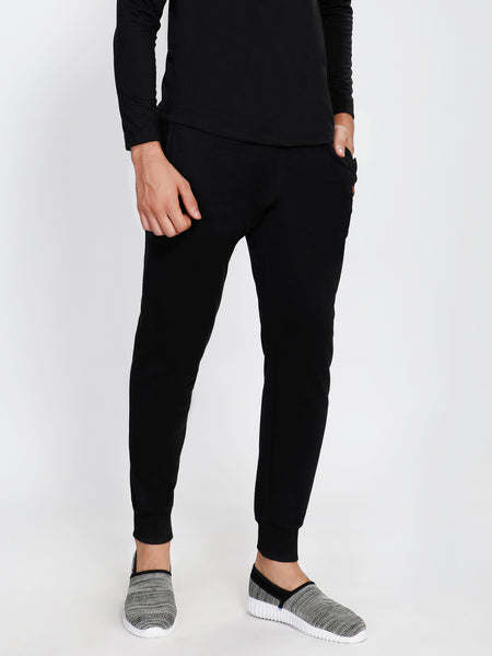 Solid Black French Terry Joggers