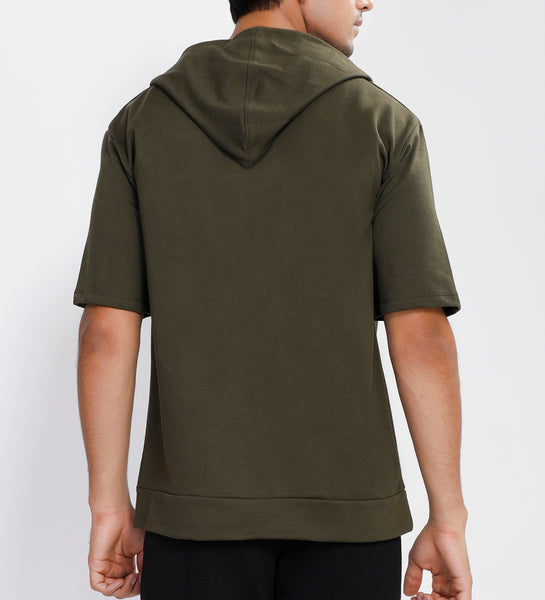 Military Green Hooded T-Shirt
