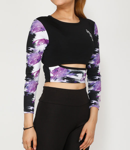 Blackcurrant Cutout Full Sleeve Top