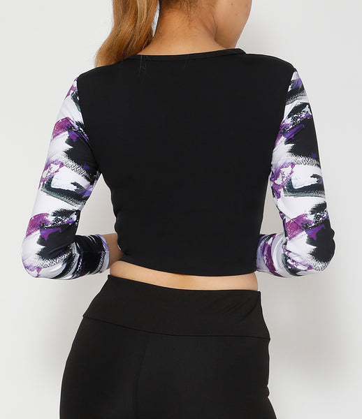 Blackcurrant Cutout Full Sleeve Top