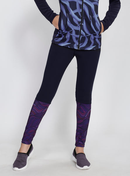 Navy Wave 2Tone Tights