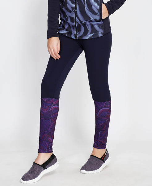 Navy Wave 2Tone Tights