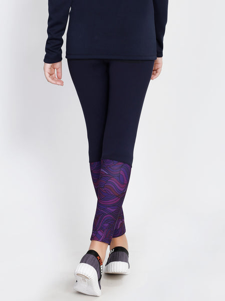 Navy Wave 2Tone Tights