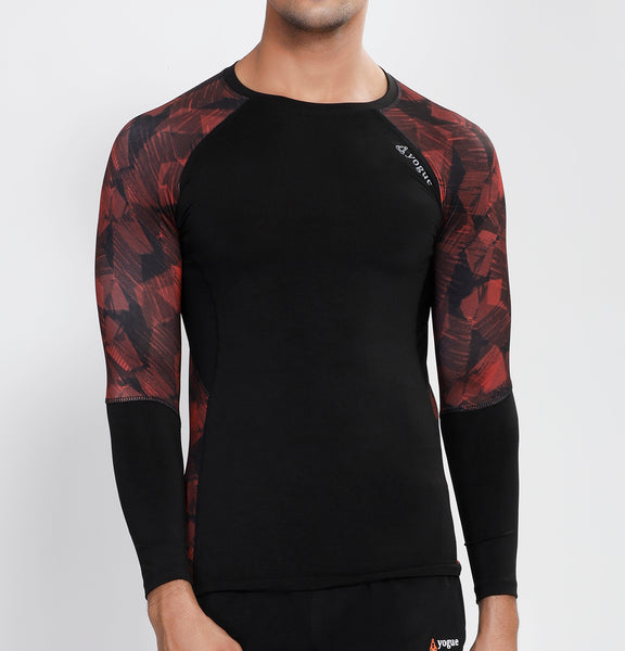 Black Red Full Sleeve Compression
