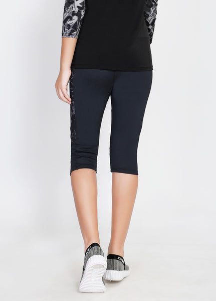 Charcoal Floral Capris