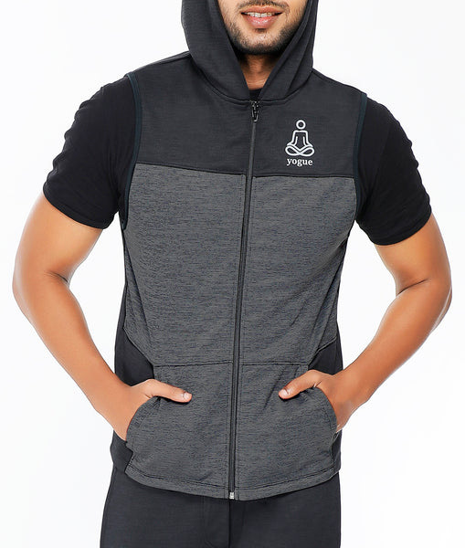 Black Charcoal Grey Sleeveless Hoodie