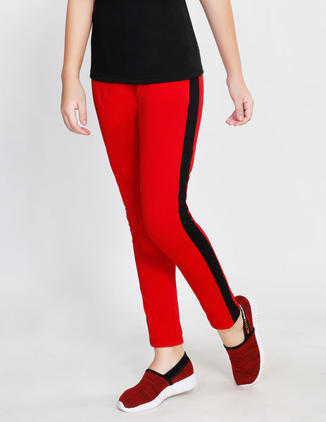 Red Black Slim Fit Joggers