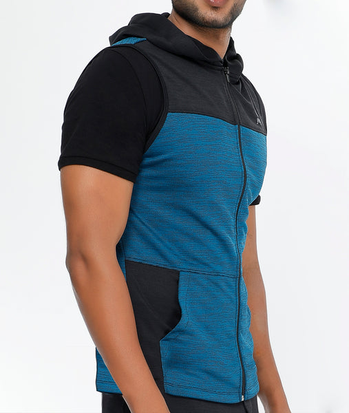 Blue Sleeveless Hoodie