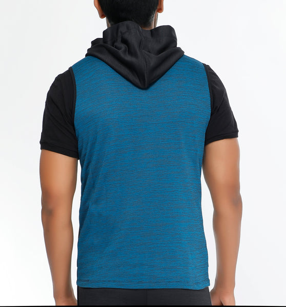 Blue Sleeveless Hoodie