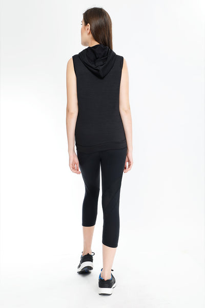 Black Capris with Mesh Detail