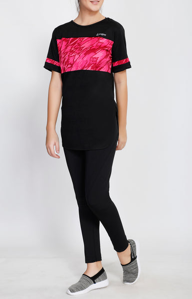 Black Pink Long T-Shirt