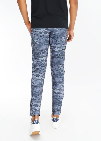 Grey Camouflage Slim-Fit Trackpants