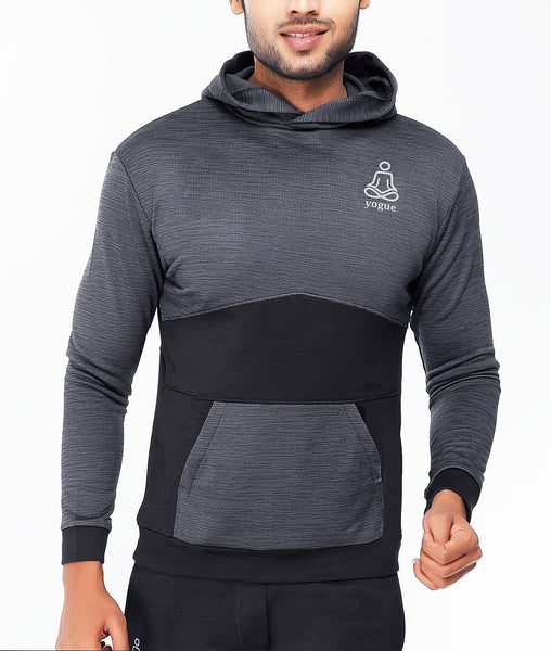 Charcoal Grey and Black Hoodie