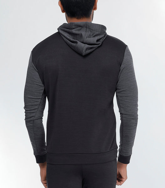 Charcoal Grey and Black Hoodie